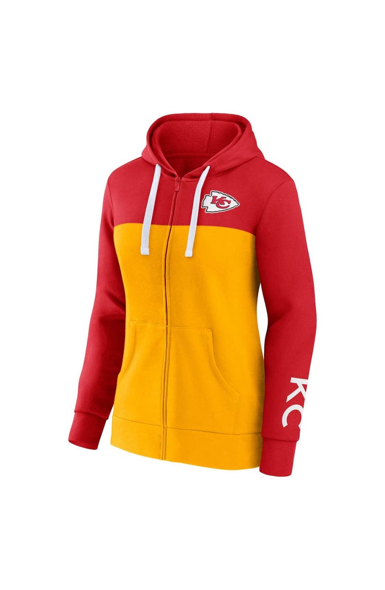 FANATICS Women's Fanatics Branded Red/Gold Kansas City Chiefs Take The Field Color Block Full-Zip Hoodie, Alternate, color, 