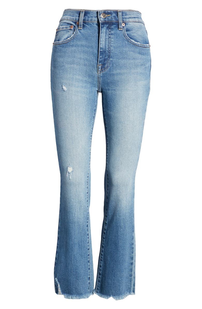 Pistola Lennon High Waist Chew Hem Crop Bootcut Jeans, Alternate, color, Med Blue