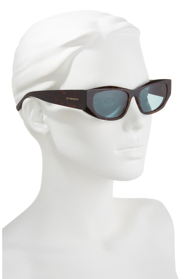 GV Day 56mm Geometric Sunglasses, Alternate, color, DARK HAVANA / GREEN