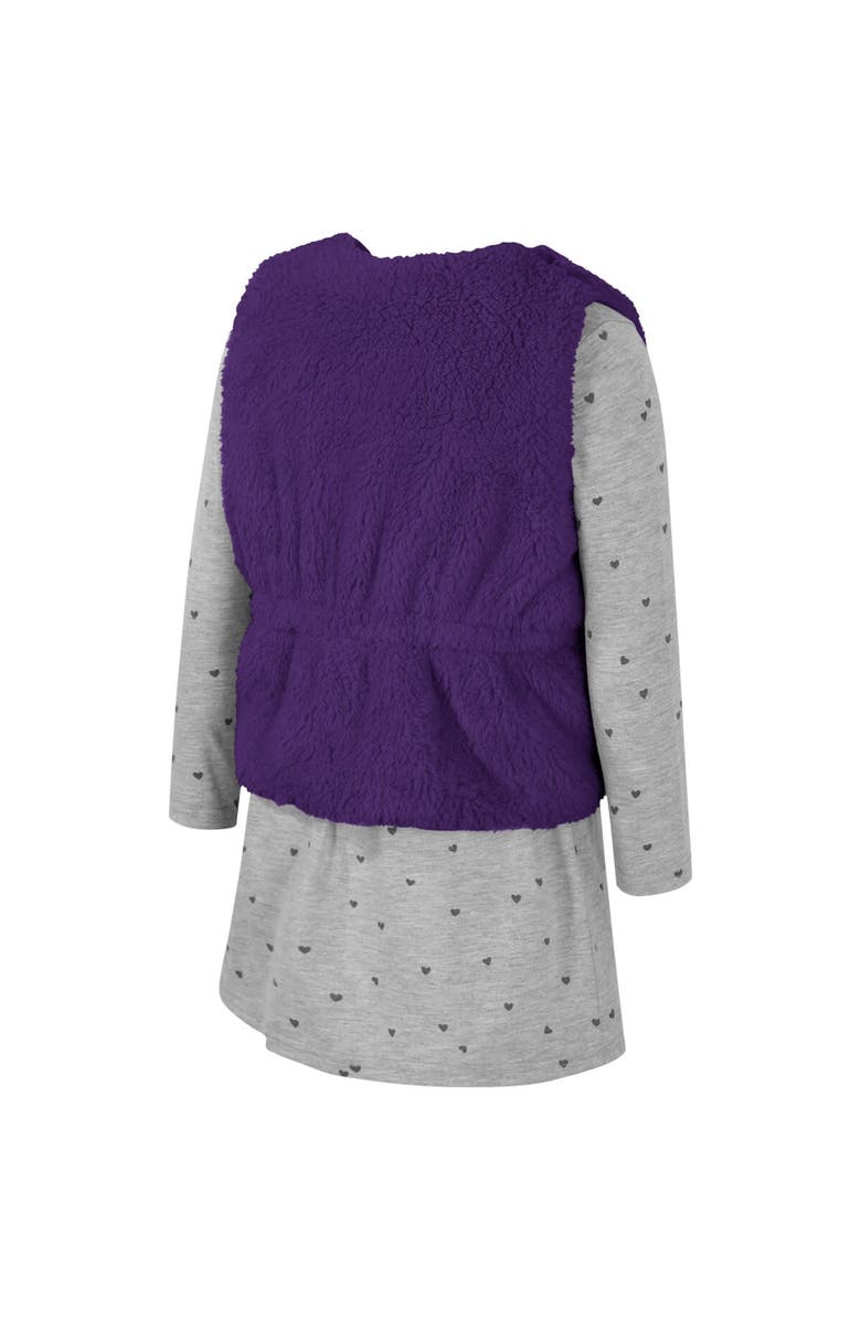 COLOSSEUM Girls Toddler Colosseum Purple LSU Tigers Meowing Vest & Dress Set, Alternate, color, Purple