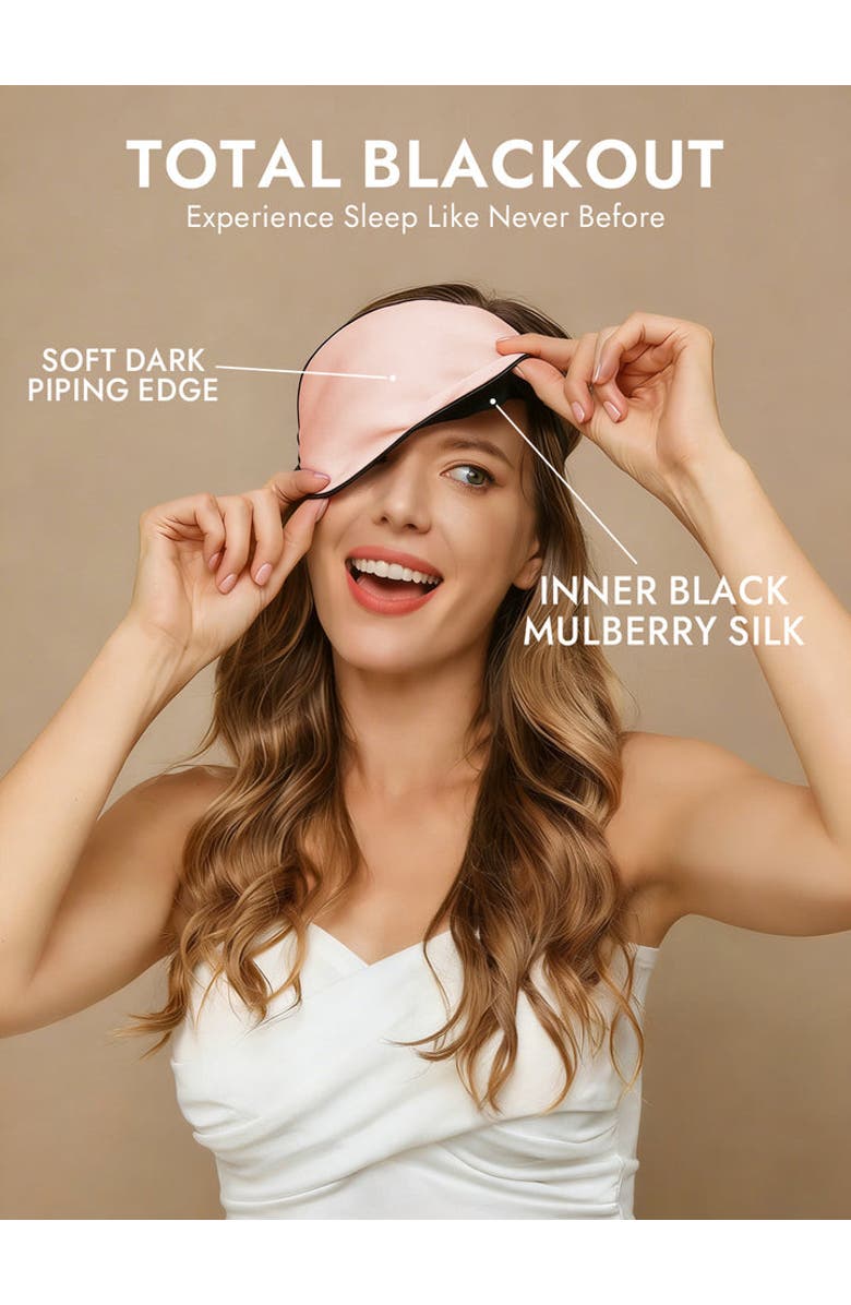 SILKSILKY Pure Silk Elastic Band Sleep Eye Mask, Alternate, color, Pink