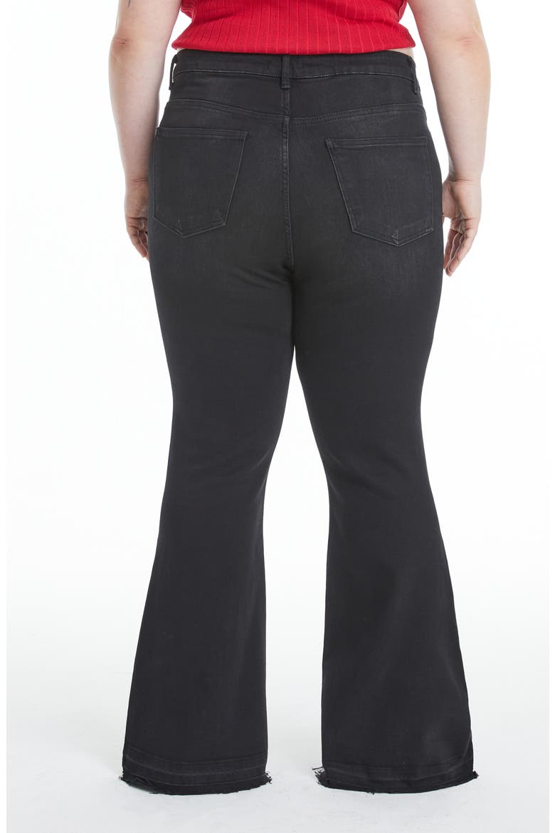 Lauren High Waist Ripped Flare Jeans, Alternate, color, BLACK