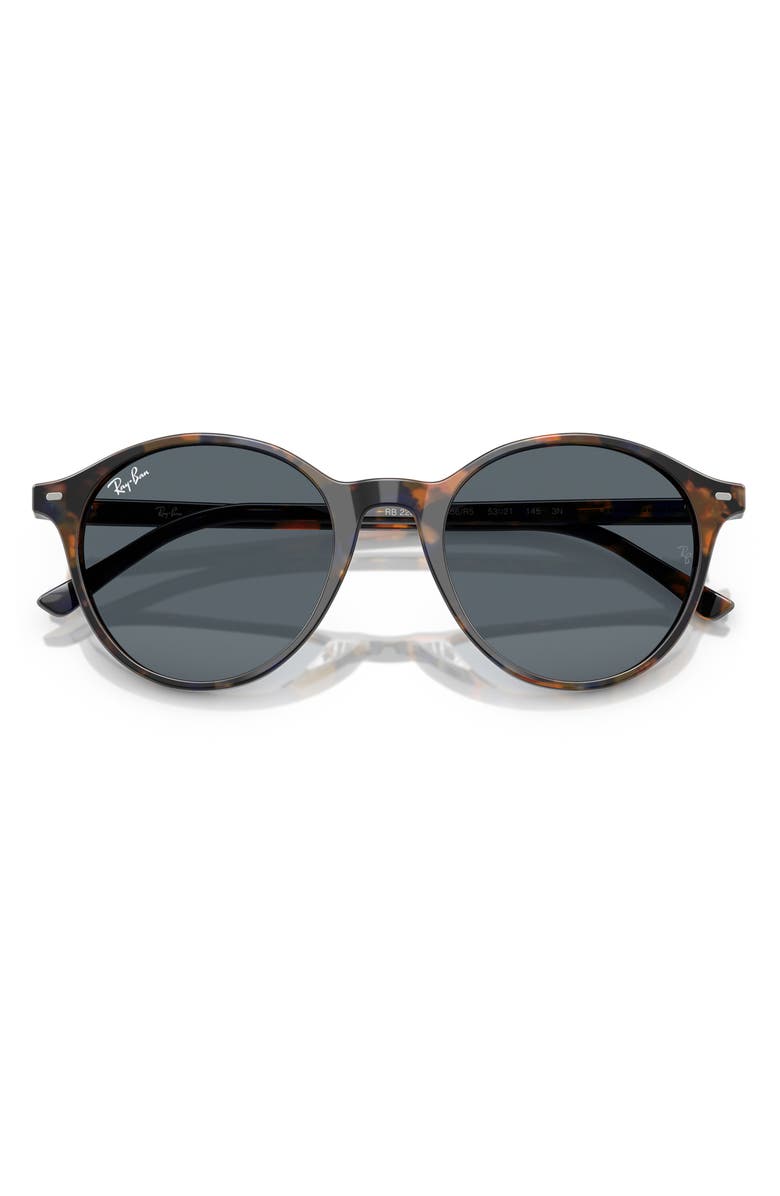 Ray-Ban 51mm Phantos Round Sunglasses, Alternate, color, Havana Yellow E Blue / Blue