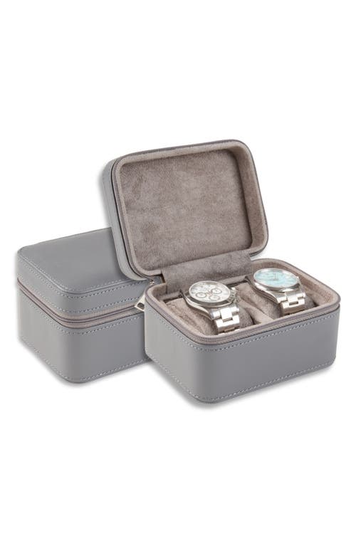 Bey-berk Matteo Leather Watch Case In Grey
