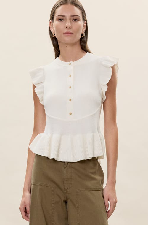 Rebecca Taylor Rhea Knit Sweater In White