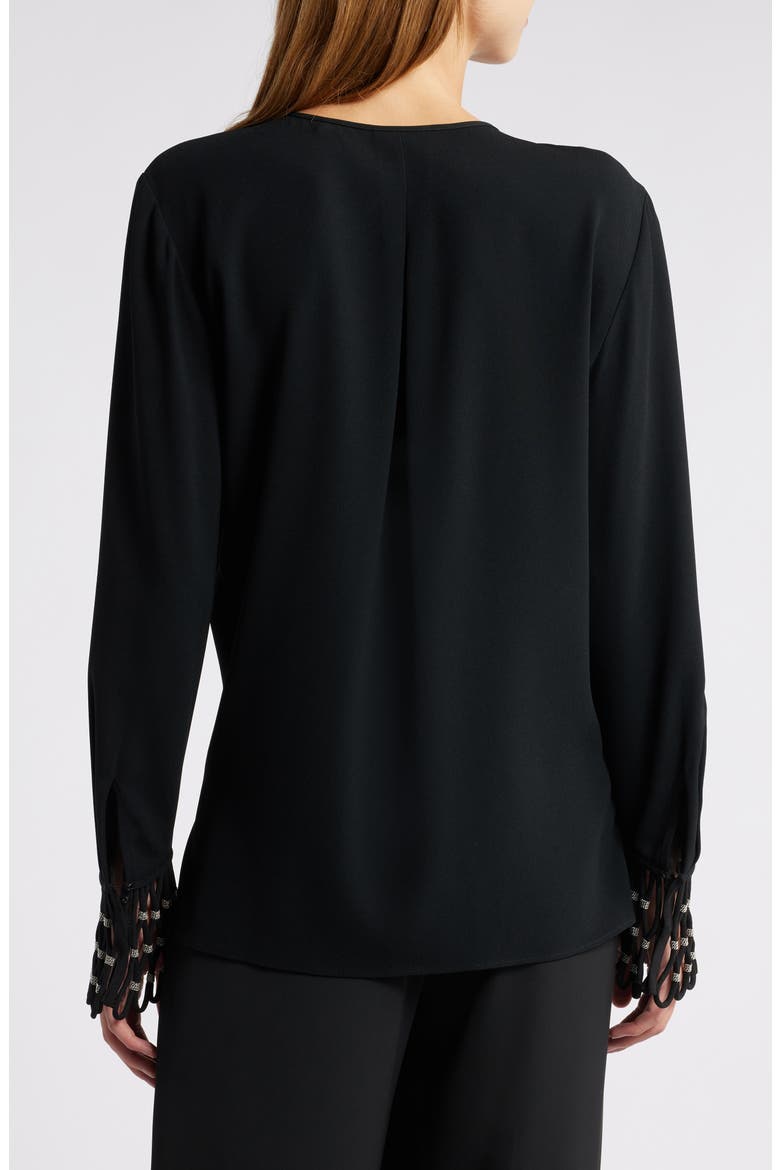 Chain Net Trim Top, Alternate, color, BLACK