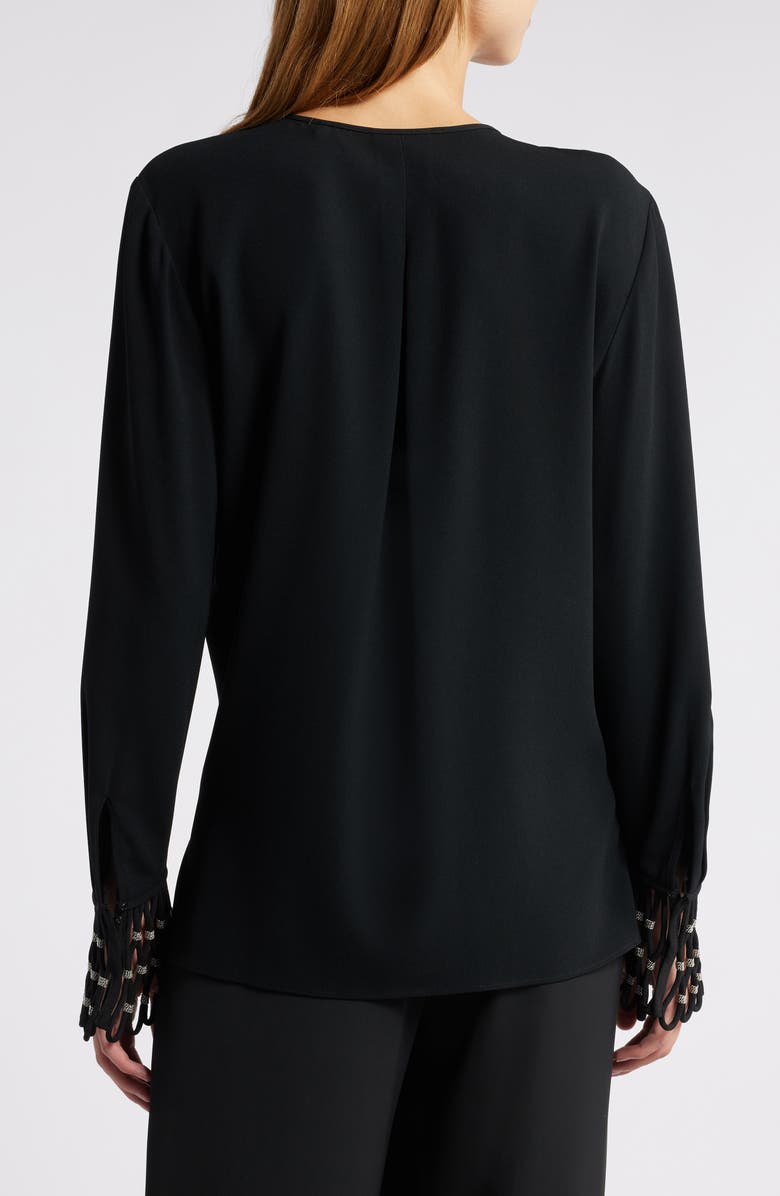 KOBI HALPERIN Chain Net Trim Top, Alternate, color, Black