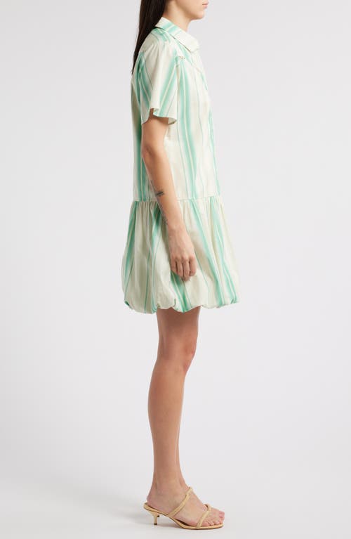 Du Paradis Gardenia Stripe Bubble Hem Shirtdress In Vintage Stripes