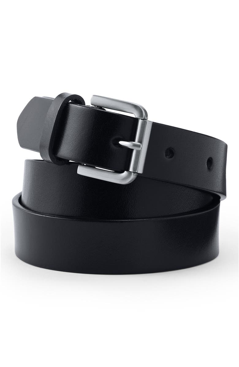 Lands' End Classic Leather Belt, Main, color, Black
