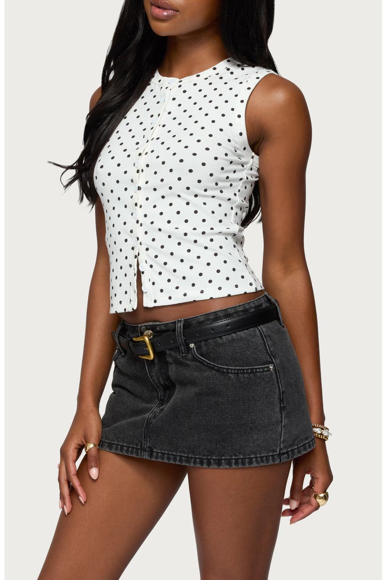 Rosalind Polka Dot Button-Up Tank Top, Alternate, color, WHITE