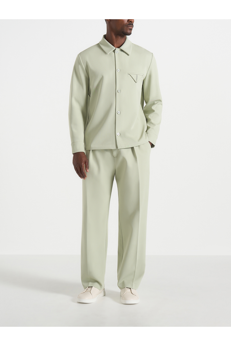 Leo Hatched Overshirt, Main, color, Sage