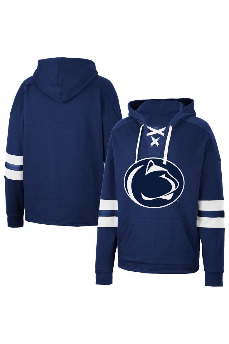 Men's Colosseum Navy Penn State Nittany Lions Lace-Up 4.0 Pullover Hoodie, Main, color, Navy
