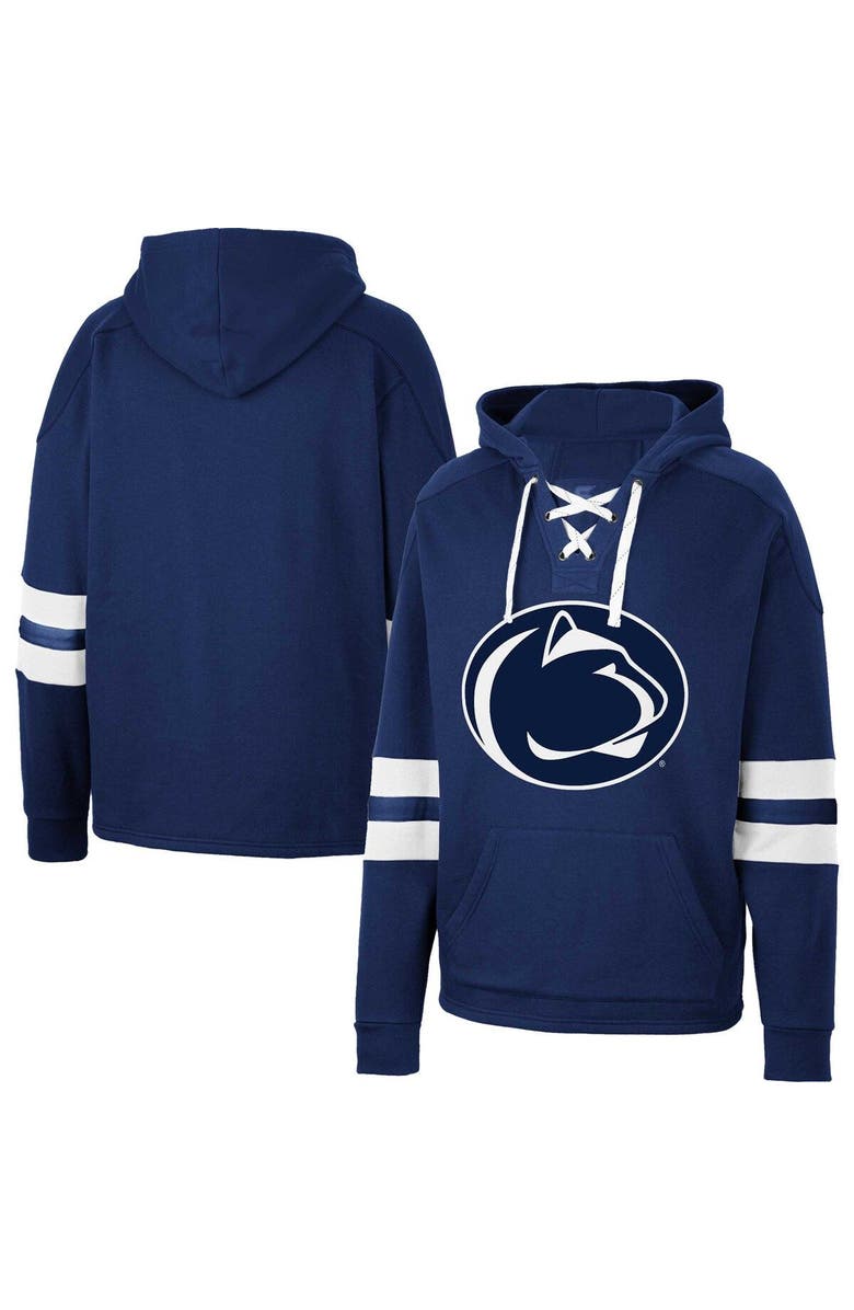 COLOSSEUM Men's Colosseum Navy Penn State Nittany Lions Lace-Up 4.0 Pullover Hoodie, Main, color,