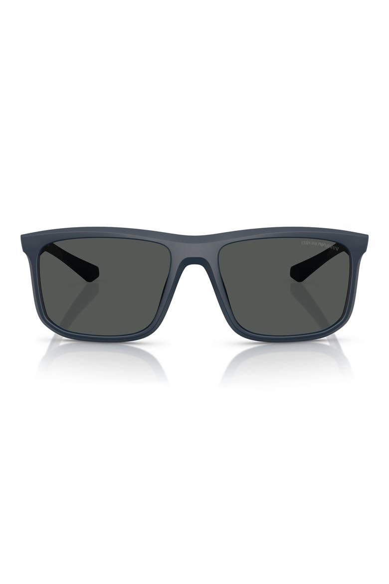 57mm Square Sunglasses, Main, color, MATTE BLUE / DARK GREY