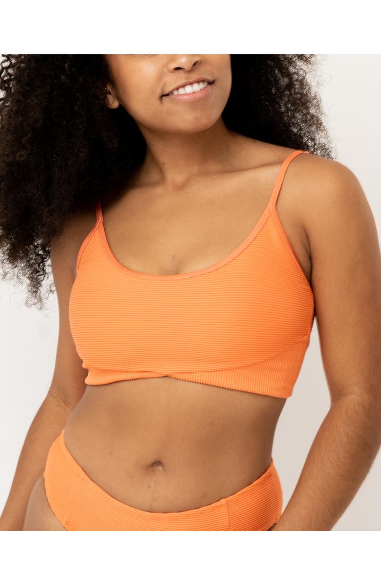 Nani Textured Tone Crop Swim Top, Main, color, Cora