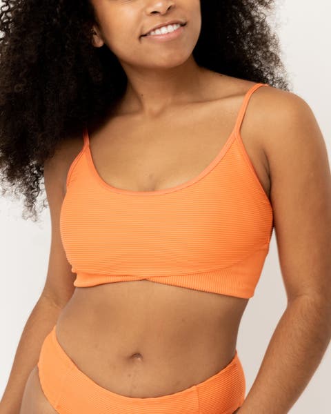 Textured Tone Crop Swim Top