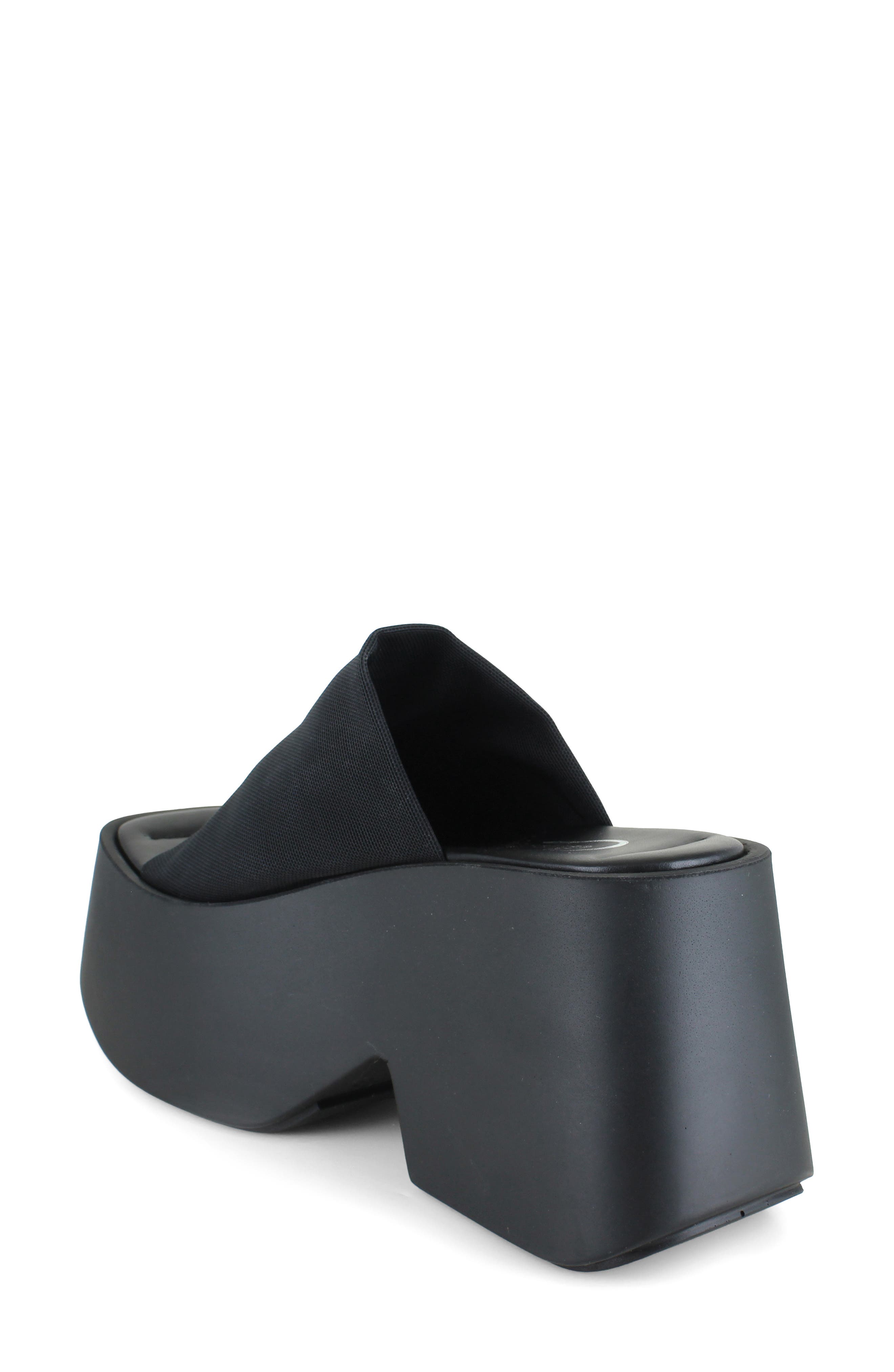 Candie's Danna Platform Slide Sandal, Alternate, color, Black Fabric
