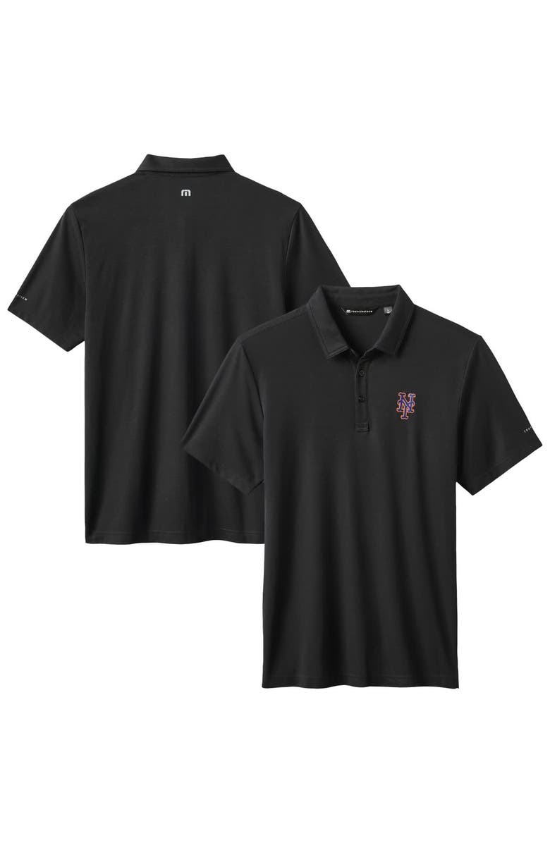 TravisMathew Men's TravisMathew Black New York Mets Playoff Pitch Tri-Blend Polo, Alternate, color, Black