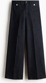 H&M Wide High Waist Ankle Jeans