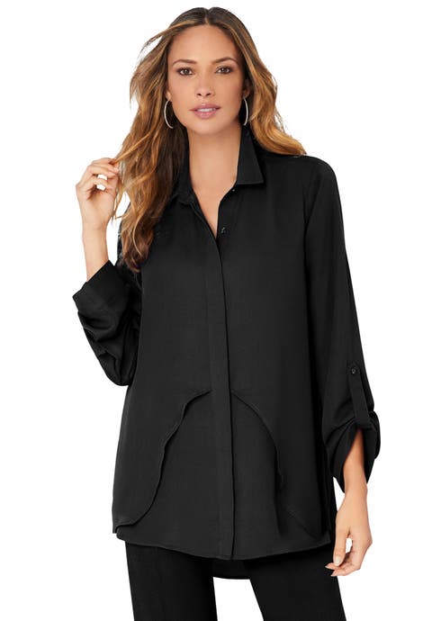 Georgette Overlay Big Shirt (Plus)