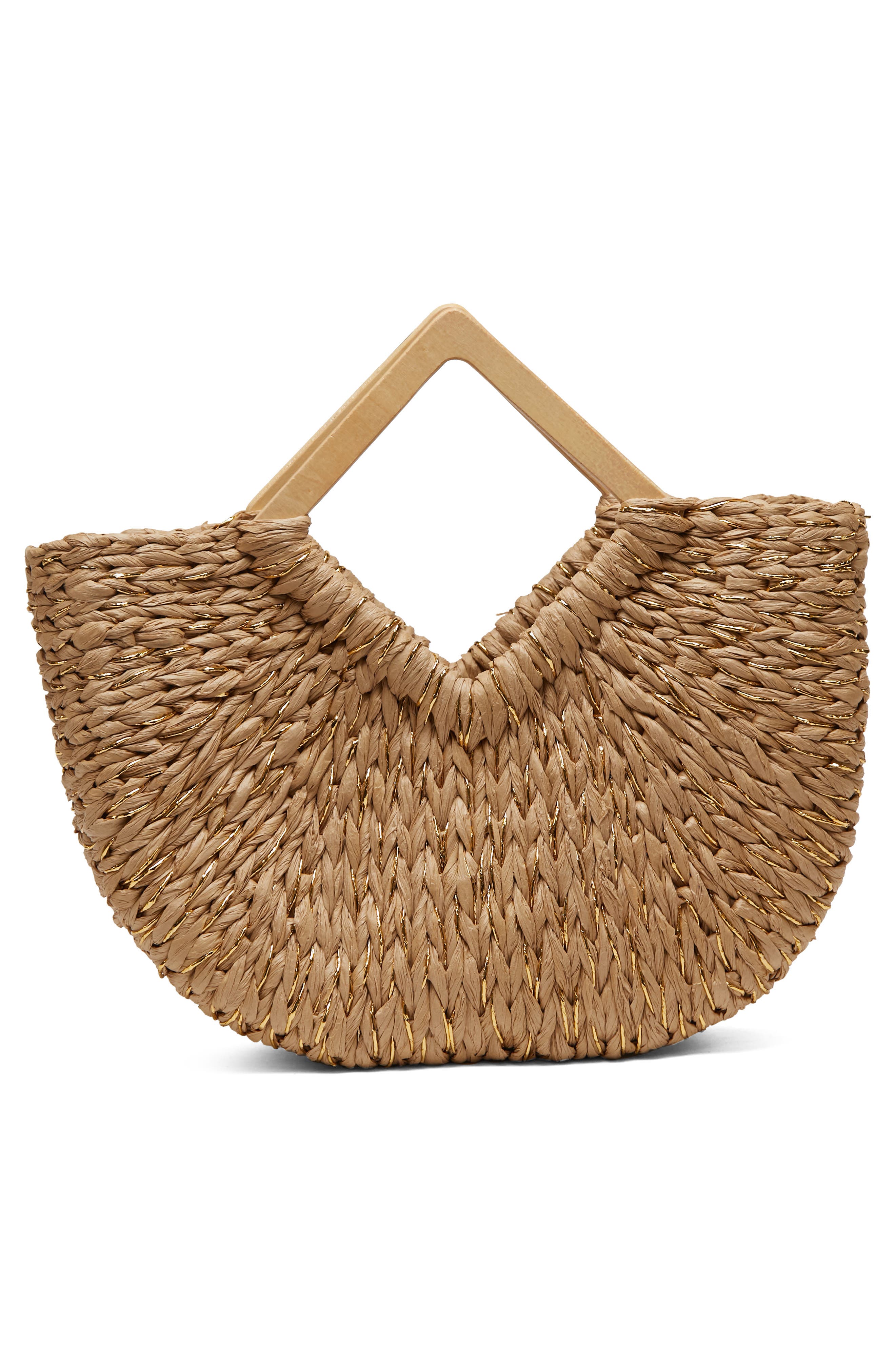 BTB Los Angeles Ivy Crochet Straw Tote, Alternate, color, 