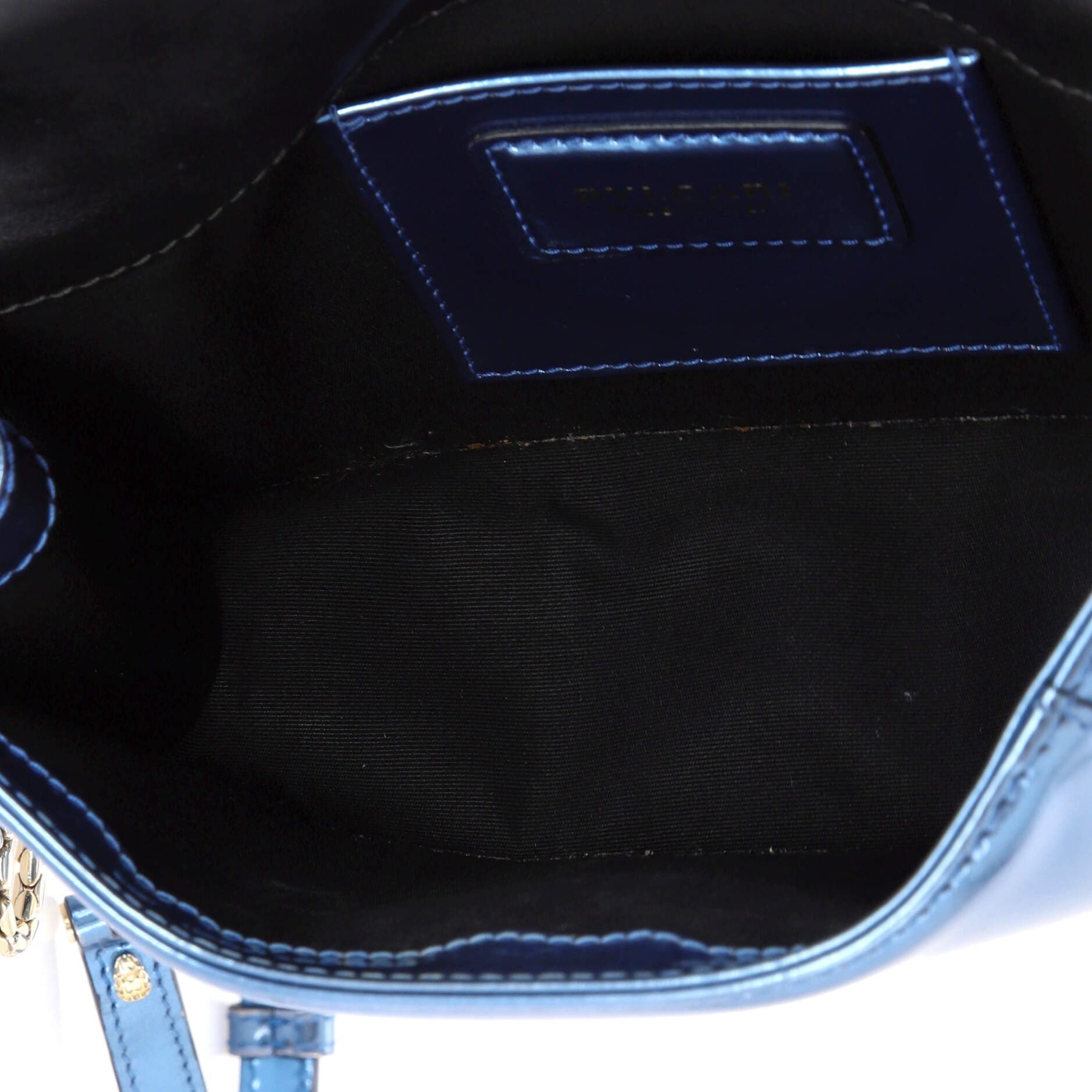 Serpenti Forever Shoulder Bag Metallic Leather Small, Alternate, color, Blue