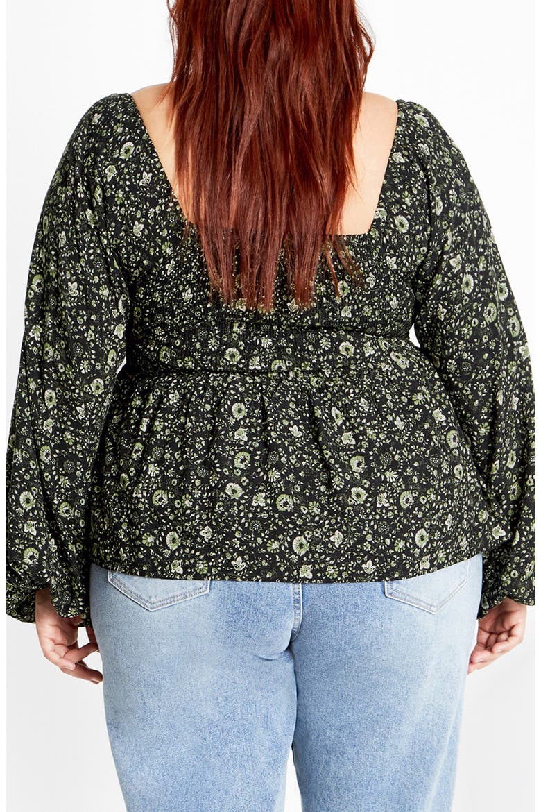 Monroe Smocked Top, Alternate, color, OLIVE DITSY
