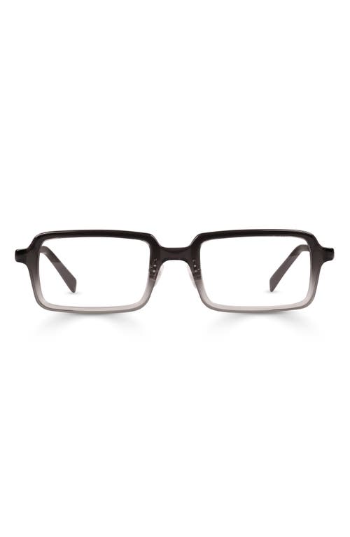 Eyebobs Mogul 50mm Rectangular Reading Glasses In Black To Grey Fade/silver
