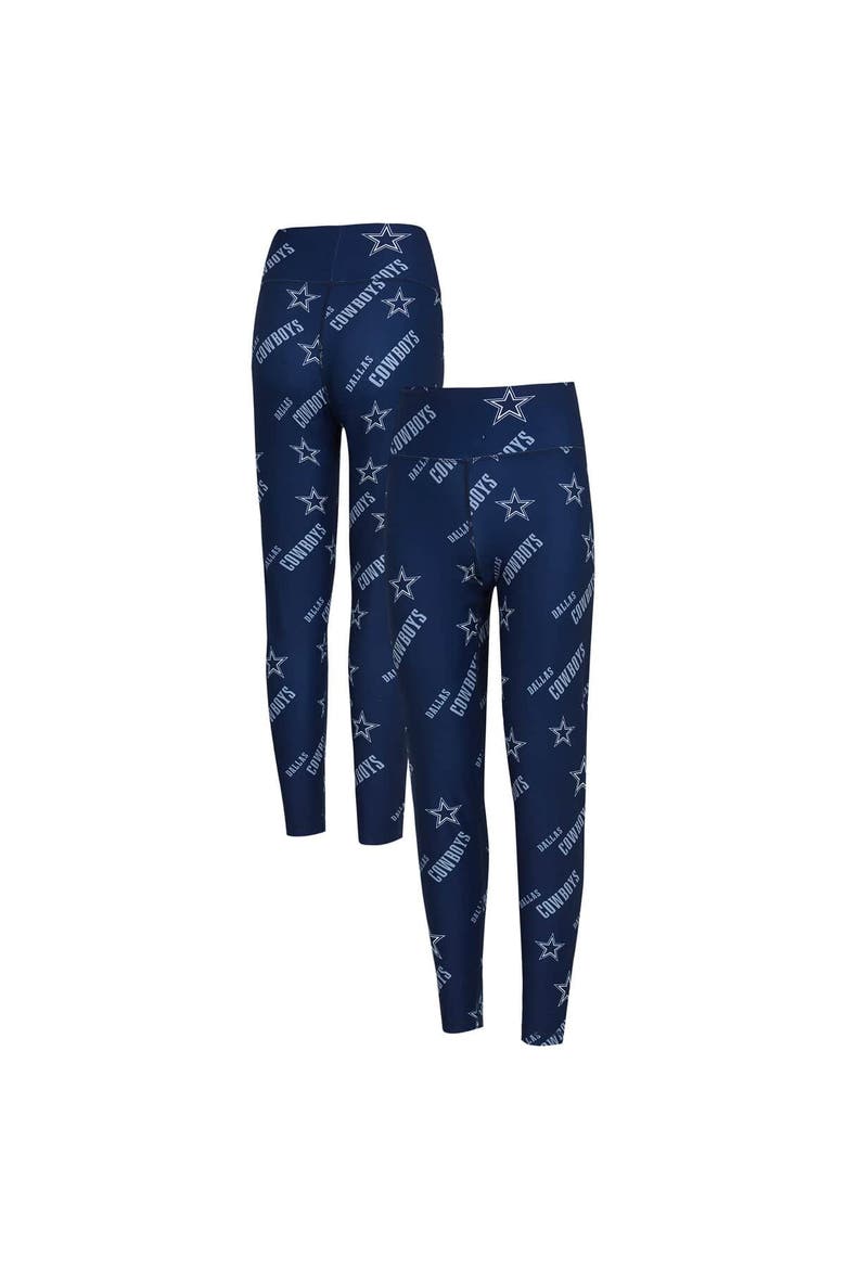 Women's Concepts Sport Navy Dallas Cowboys Breakthrough Allover Print Knit Sleep Leggings, Main, color, Navy