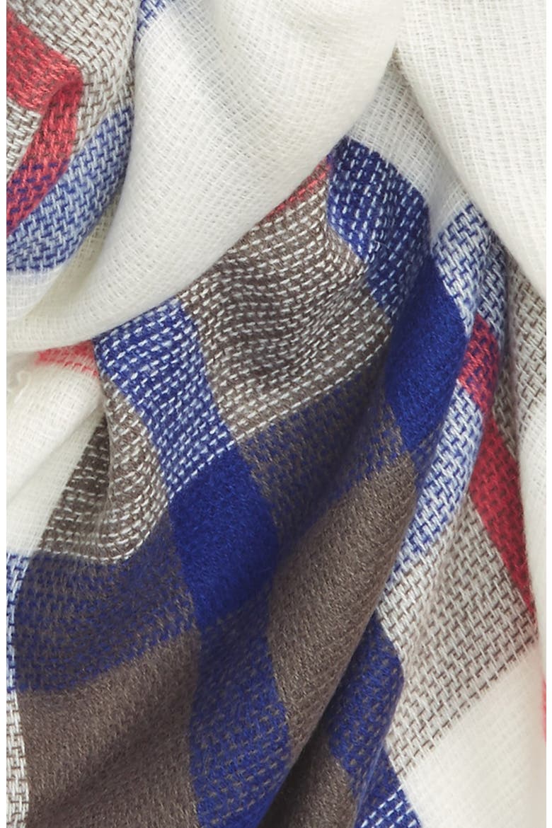 'Kelly' Plaid Scarf, Alternate, color, IVORY