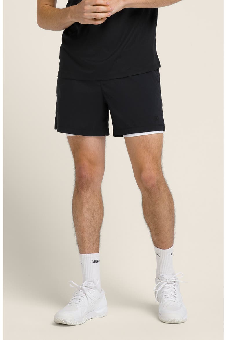 Tennis Volley 6-Inch Shorts, Main, color, BLACK