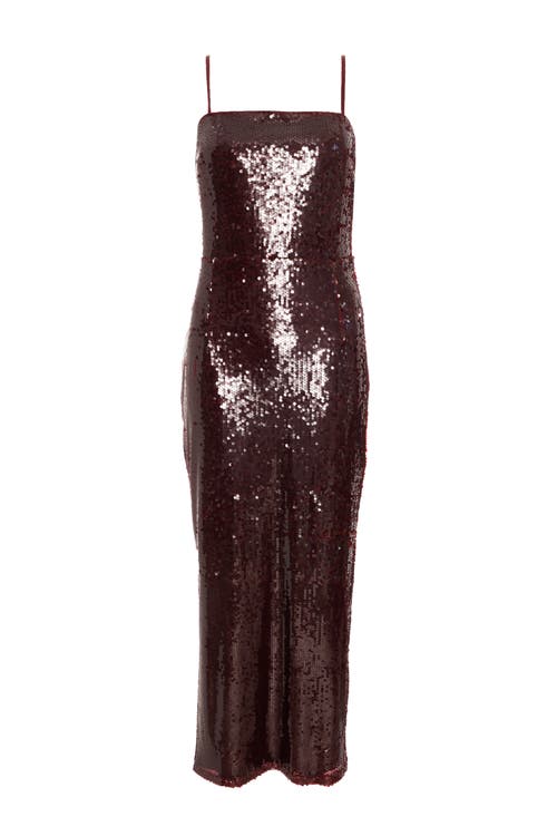 Quiz Sequin Strappy Sleeveless Maxi Dress In Berry