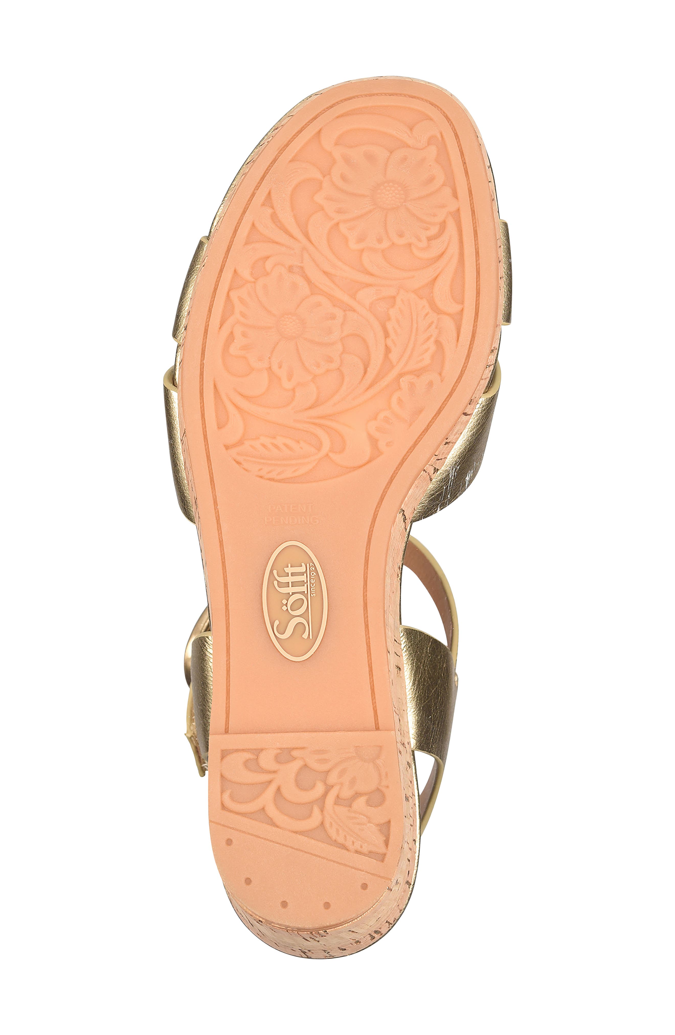 Vanessa Ankle Strap Platform Wedge Sandal, Alternate, color, GOLD