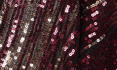Saachi Sequin Party Duster In Burgundy Multi
