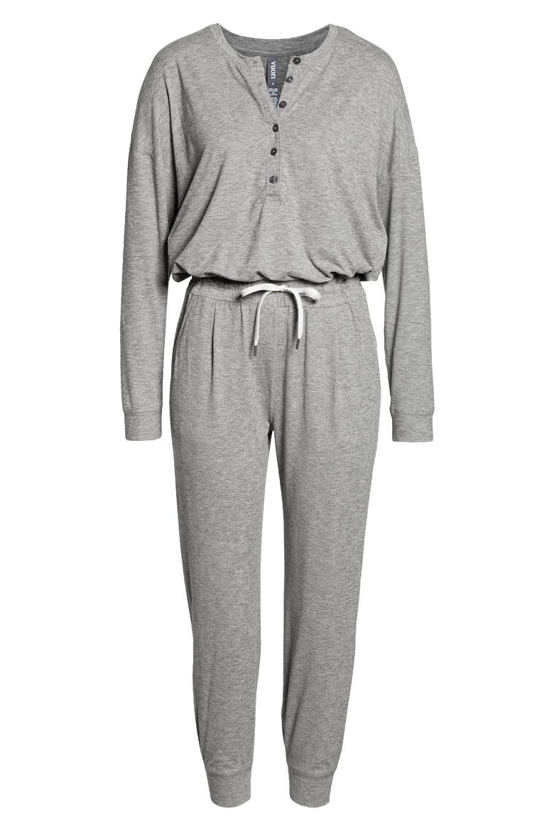 Lux Henley Jumpsuit, Alternate, color, HEATHER GREY