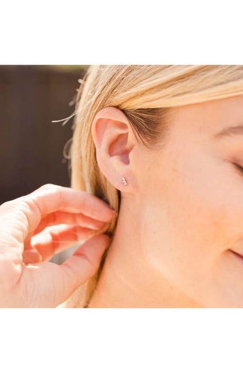 Made By Mary Triple Baguette Stud Earrings In Gold