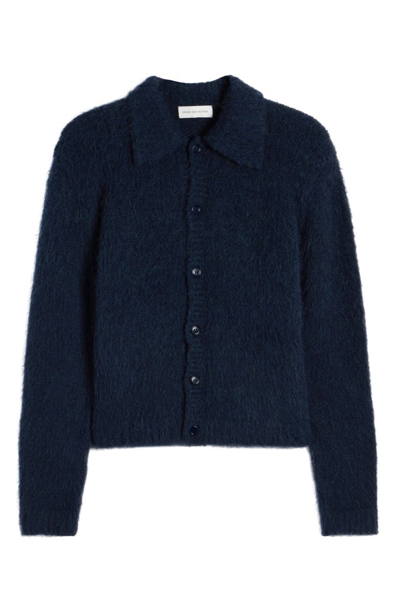 Dries Van Noten Mora Wool Cardigan, Alternate, color, Navy