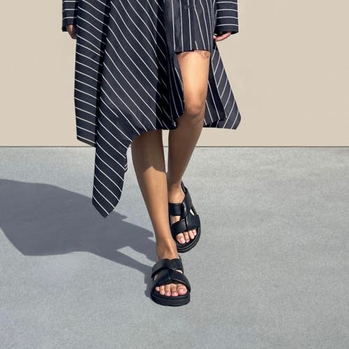 Neil J. Rodgers Obi Sandal In Black Nappa
