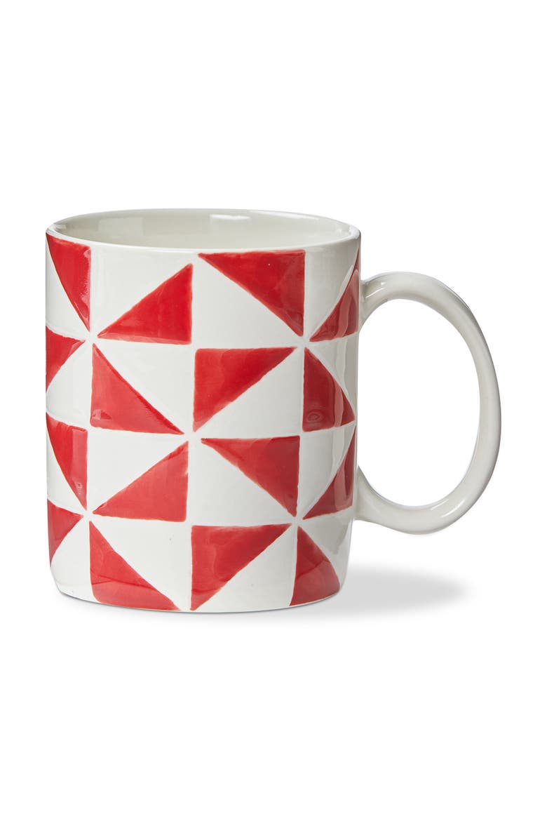 Pinwheel Mug Red Stoneware Summer, Main, color, Red