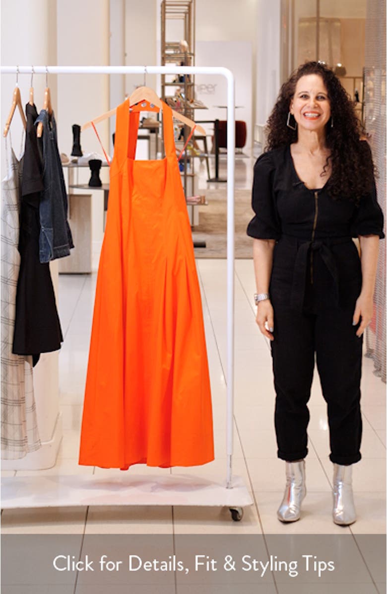 Natalie Stretch Cotton Halter Dress, sales video thumbnail