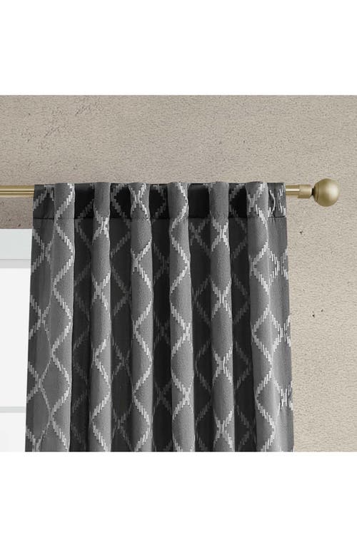 Jessica Simpson Lynee Geometric Satin Jacquard Blackout Curtains In Grey