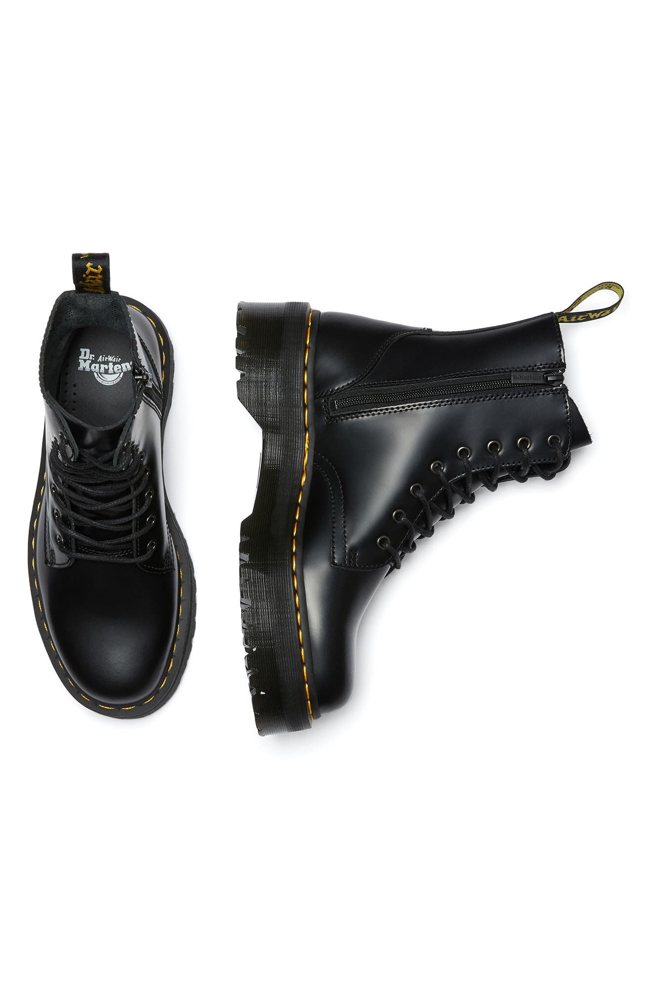 Jadon Platform Boot, Alternate, color, BLACK POLISHED SMOOTH