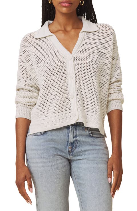 Haven Openwork Cotton Johnny Collar Cardigan