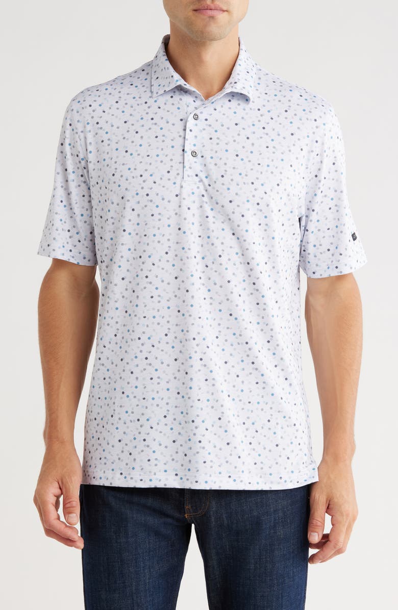 Greg Norman Dancing Chips Print Golf Polo, Main, color, White