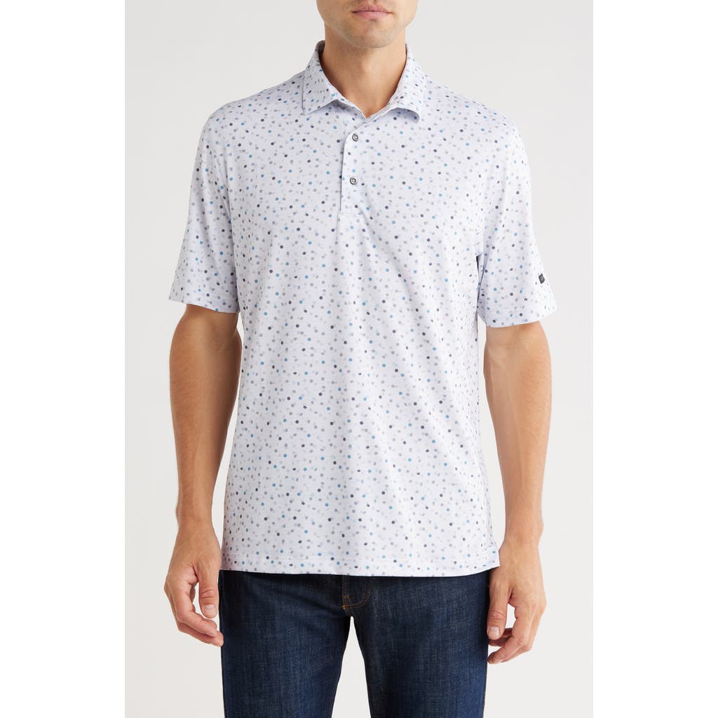 Greg Norman Dancing Chips Print Golf Polo In White