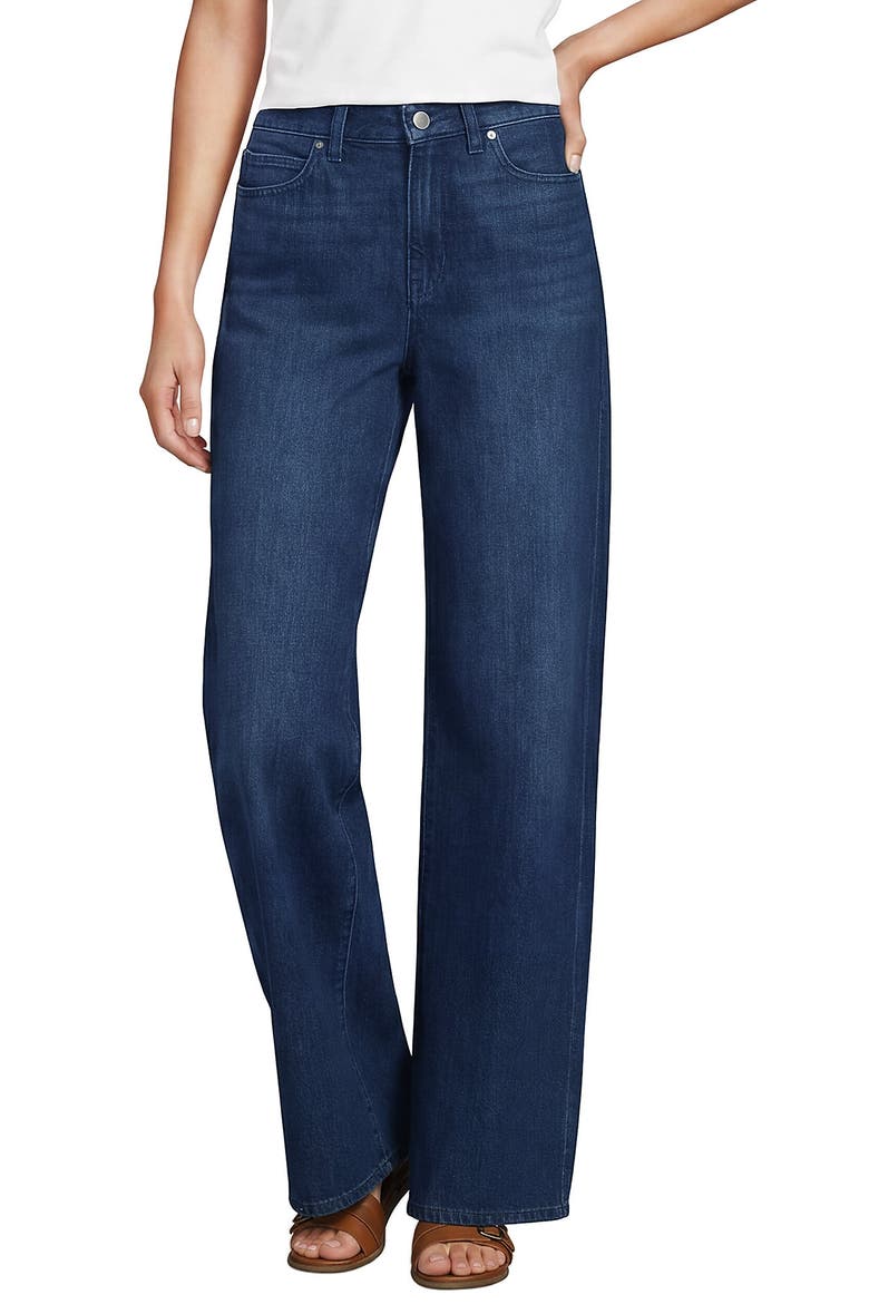 Rigid Denim Mid Rise Baggy Jeans, Alternate, color, Dark Indigo Blue Wash