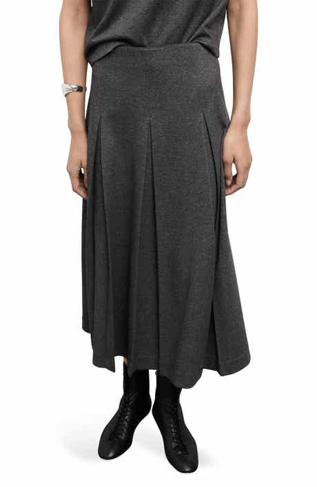 MANGO Pleated A-Line Midi Skirt
