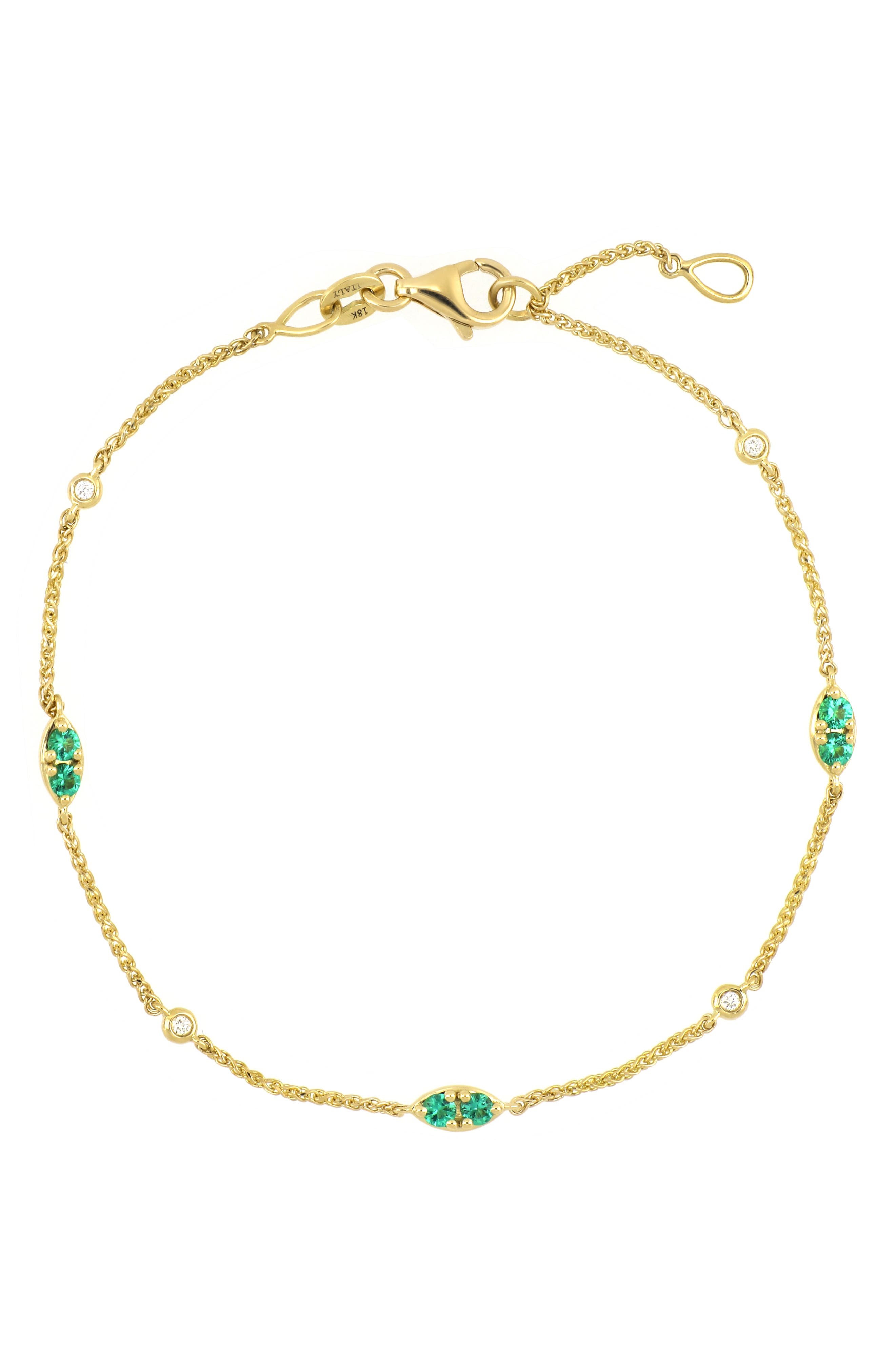 El Mar Diamond & Emerald Station Bracelet (Nordstrom Exclusive)