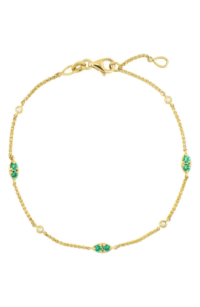 Bony Levy El Mar Diamond & Emerald Station Bracelet, Main, color, 