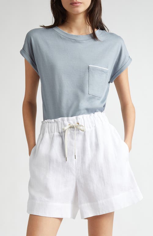 Eleventy Cotton Pocket T-shirt In Zucchero And White